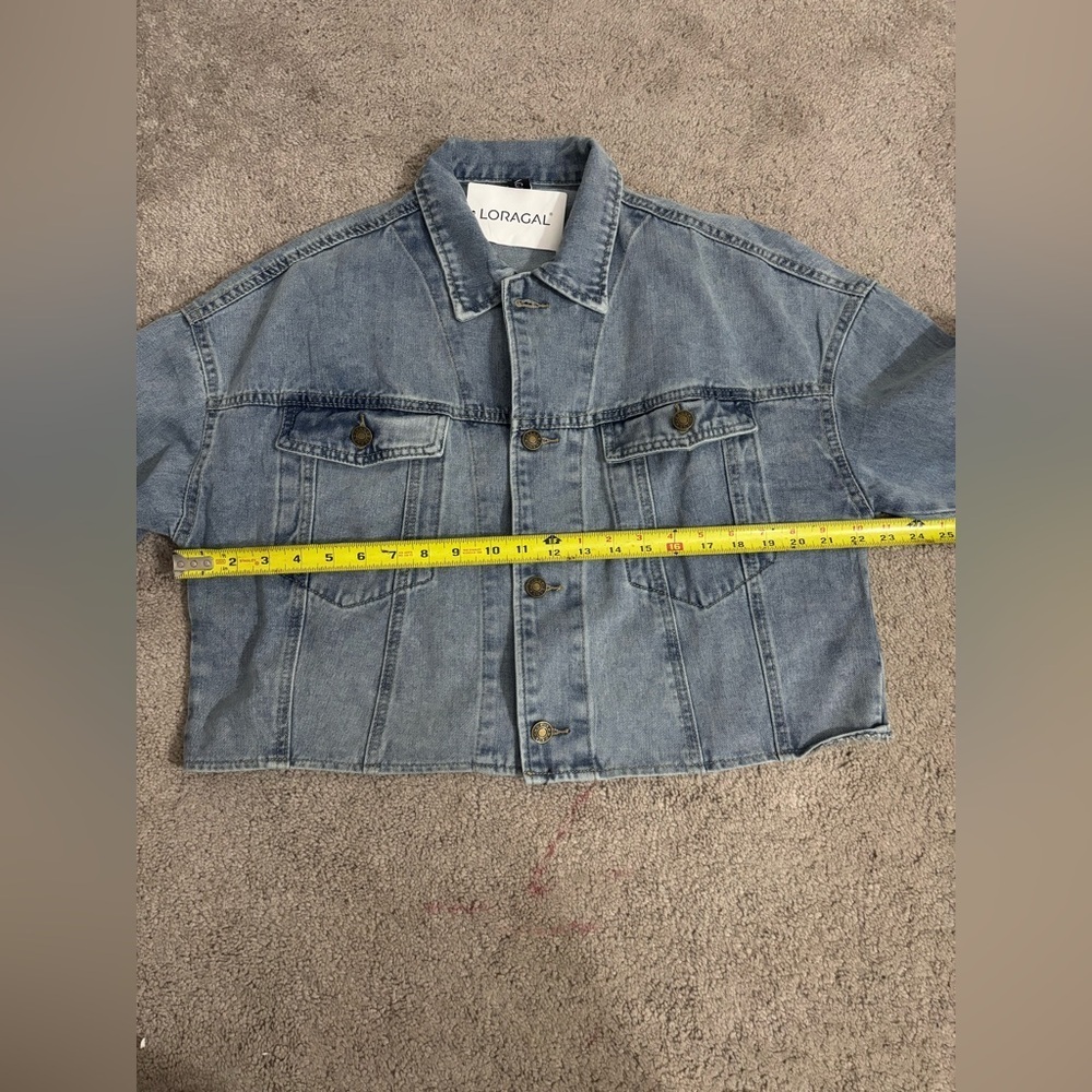 Loragal Blue Denim Jean Jacket Size L - Picture 9 of 11